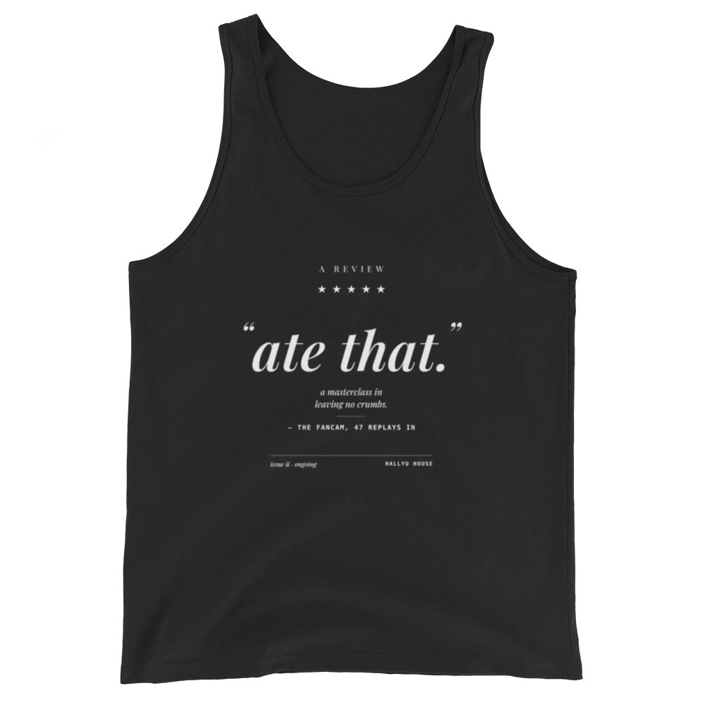 ATE THAT Tank in Black, front design
